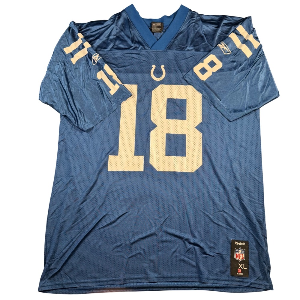 Reebok Peyton Manning Indianapolis Colts NFL Jersey Blue Mens XL 7075A 09